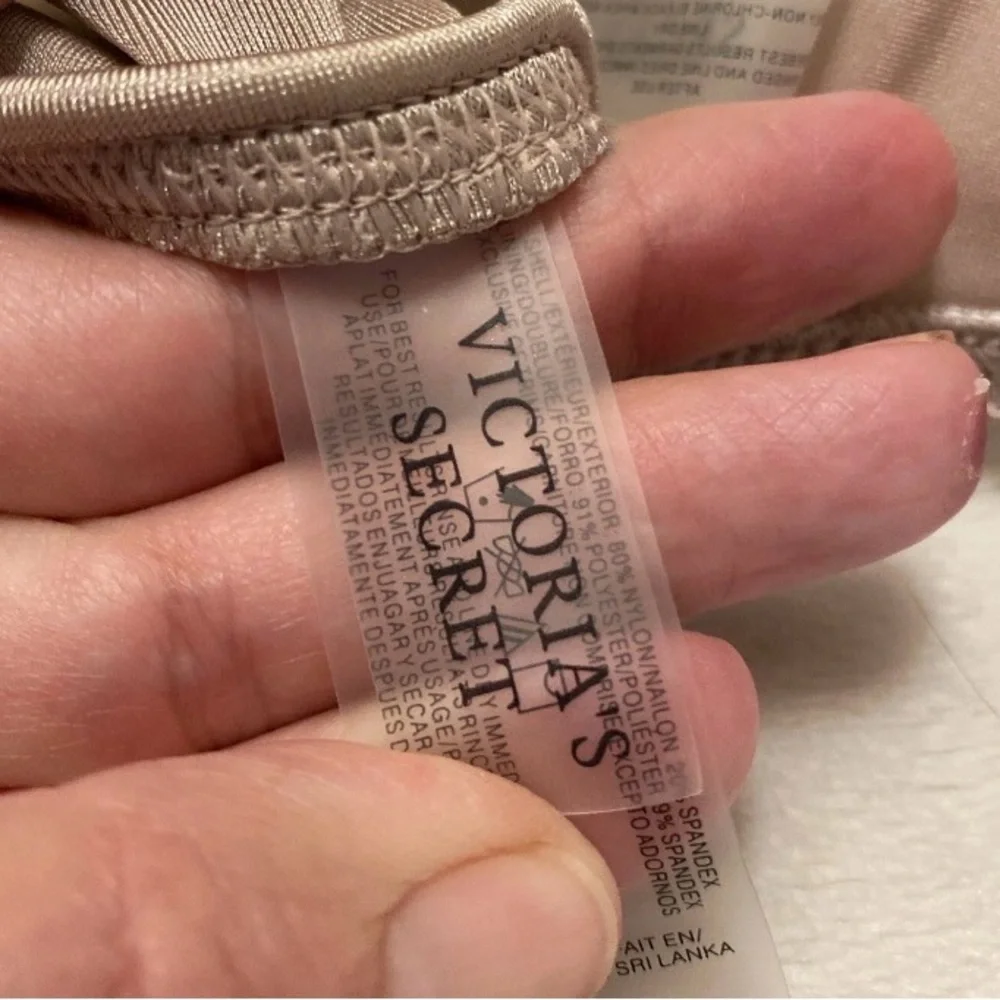 Victoria's Secret Beige Shimmer Twist Bandeau Bikini - Picture 3 of 16